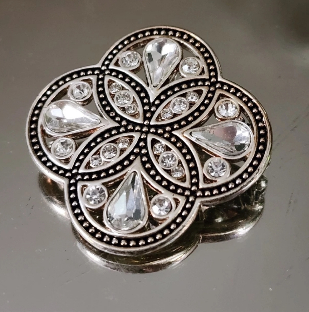 Premier Designs Brooch/Pendant~Pin Silver Tone